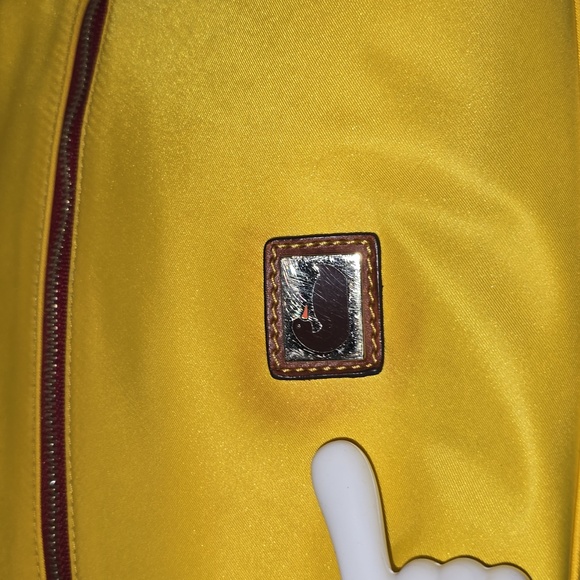 DOONEY AND BOURKE Nylon Hobo Shoulder Tote Bag Yellow Designer Bag - Picture 3 of 16